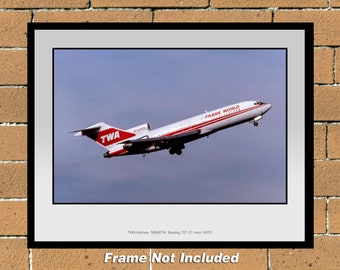 1960年代 TWA ボーイング 707 ヴィンテージ ウォールアート フォト