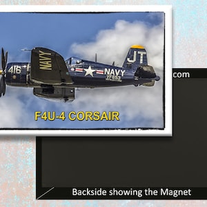 F4U-4 CORSAIR Aircraft Handmade 3.25&quot; x 2.25&quot; Fridge Magnet (PMW12018)