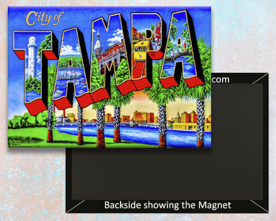 Greetings From Tampa Florida Fridge (2 x 3 inches) by Blue Crab