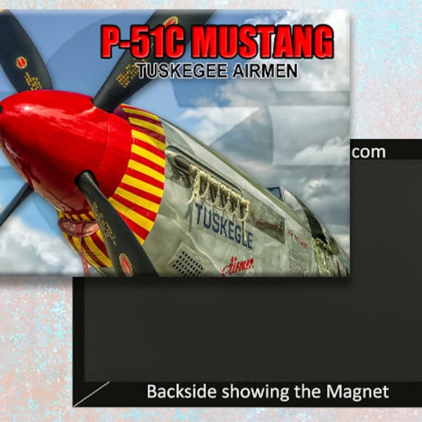 P-51C Mustang Close-Up Handmade 3.25" x 2.25" Fridge Magnet (PMW12011)