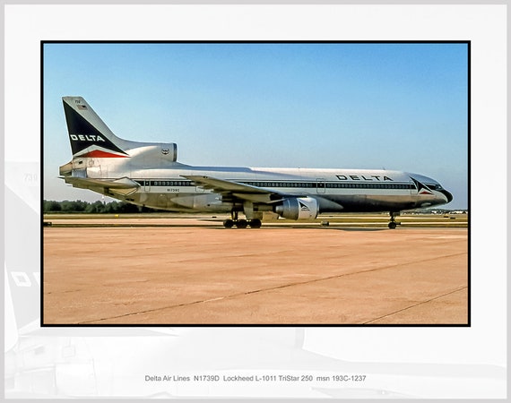 デルタ航空 L-1011 トライスター 11インチ x 14インチ カラー航空写真