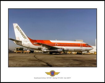 Southwest Airlines Boeing 737-2C0 11" x 14" Color Photograph (J186RGJC11X14)