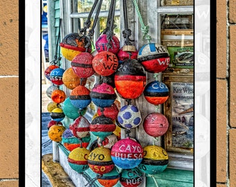 Painted Crab Buoys Key West 11" x 14" Color Photograph (EYW202012260578_11X14)