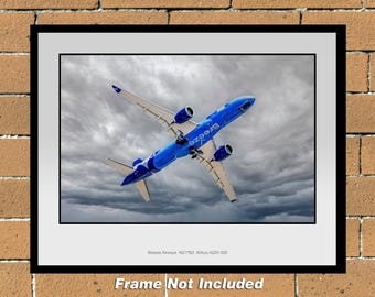 Breeze Airways Airbus A220-300 11" x 14" kleurenfoto (SA004RAJM11X14)