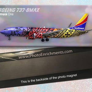 Southwest Airlines Boeing 737 Imua One Colors Handmade 2&quot;x5&quot; Magnet (PMT1815)