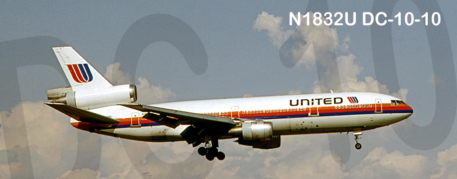 ユナイテッド航空 ダグラスDC-10 ハンドメイド 2インチ×5インチ フォト