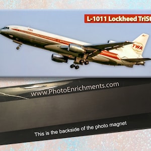 TWA Airlines 1962 Colors Lockheed L-1011 Handmade 2&quot; x 5&quot; Fridge Magnet (PMT1719)