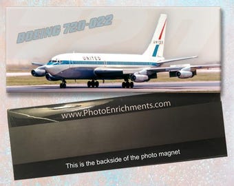 United Airlines Boeing 720-022 Handmade 2" x 5" Fridge Magnet (PMT1779)