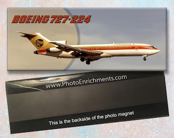 Continental Airlines Boeing 727-224 Handmade 2" x 5" Fridge Magnet (PMT1617)