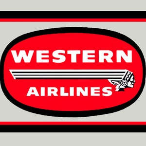 Western Airlines-logo handgemaakte 3,25"x2,25" verzamelbare koelkastmagneet (LM14024)