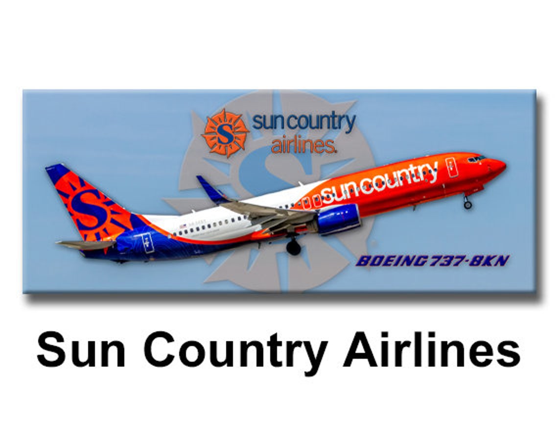 Sun Country Airlines Boeing 7378KN Handmade 2x5 Etsy