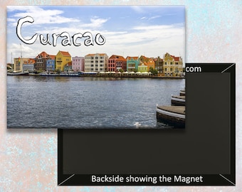 Curacao Waterfront Handmade 3.25&quot; x 2.25&quot; Fridge Magnet  (PMD10004)