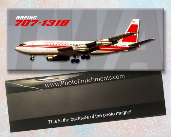 米国購入ボーイング（BOEING）のヴィンテージ・エナメル七宝製 TWA航空ボーイング707-131Bハンドメイド2インチ×5インチ冷蔵庫
