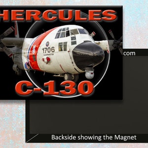 Coast Guard C-130 Hercules Handmade 3.25&quot; x 2.25&quot; Fridge Magnet (PMW12026)