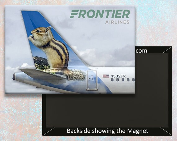 Frontier Airlines Tail Logo Handmade 3.25" x 2.25" Collectible Magnet (PMCT4035)