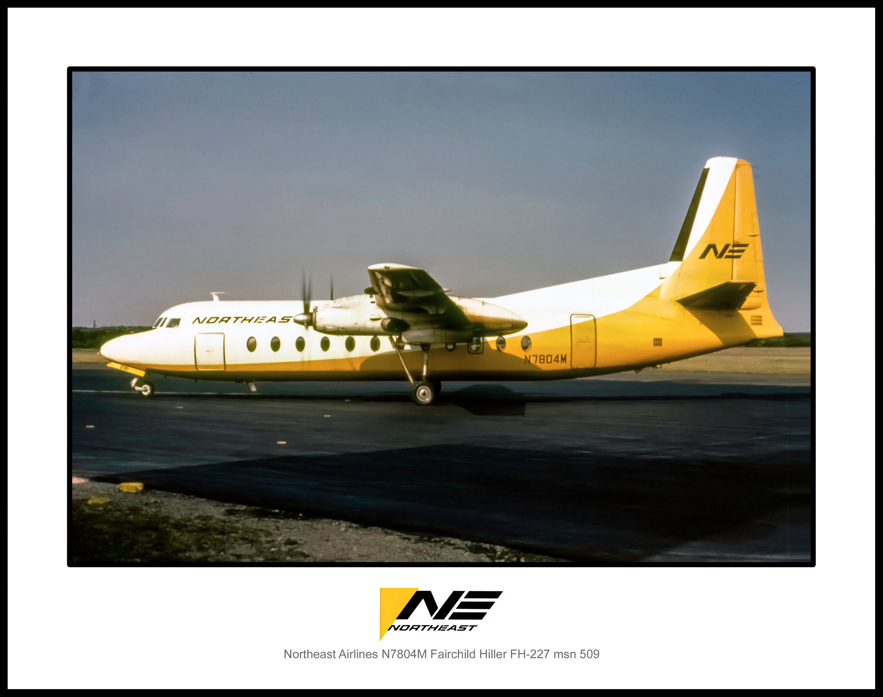 Northeast Airlines Fairchild Hiller FH-227 Photo 11x14