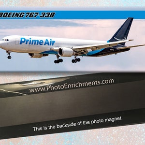 Prime Air Boeing 767-338 Handmade 2&quot; x 5&quot; Photo Magnet (PMT1755)