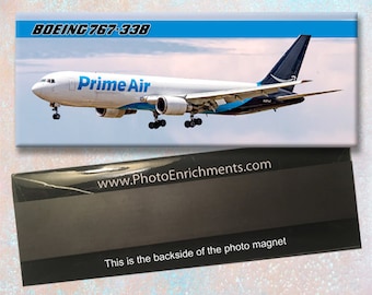 Prime Air Boeing 767-338 Handmade 2" x 5" Photo Magnet (PMT1755)