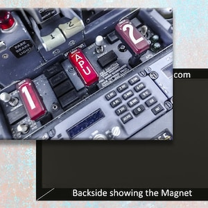 737 Classic Airline Cockpit Handmade 3.25&quot; x 2.25&quot; Fridge Magnet (LM14225)
