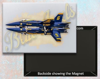 US Navy Blue Angels Aircraft Handmade 3.25&quot; x 2.25&quot; Fridge Magnet (PMW12009)