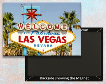 Las Vegas Sign Handmade 3.25&quot; x 2.25&quot; Fridge Magnet (PMD10024)