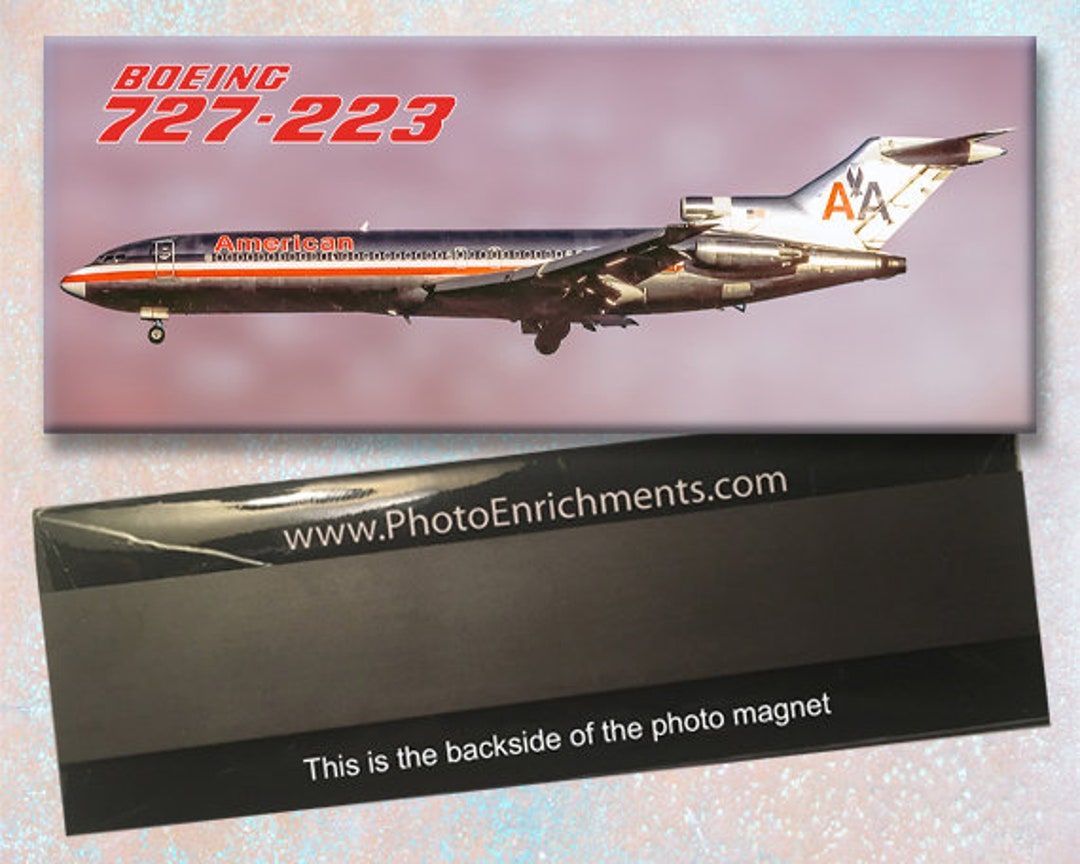 American Airlines 1968 Colors Boeing 727-223 Handmade Photo Magnet