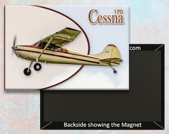 Cessna 170 Aircraft Handmade 3.25" x 2.25" Fridge Magnet (GM1001)