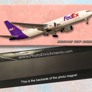 FedEx Boeing 767-300F Aimant de réfrigérateur fait à la main 2" x 5" (PMT1800)