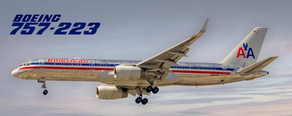 アメリカン航空レガシーボーイング757-223ハンドメイド2インチ×5インチ