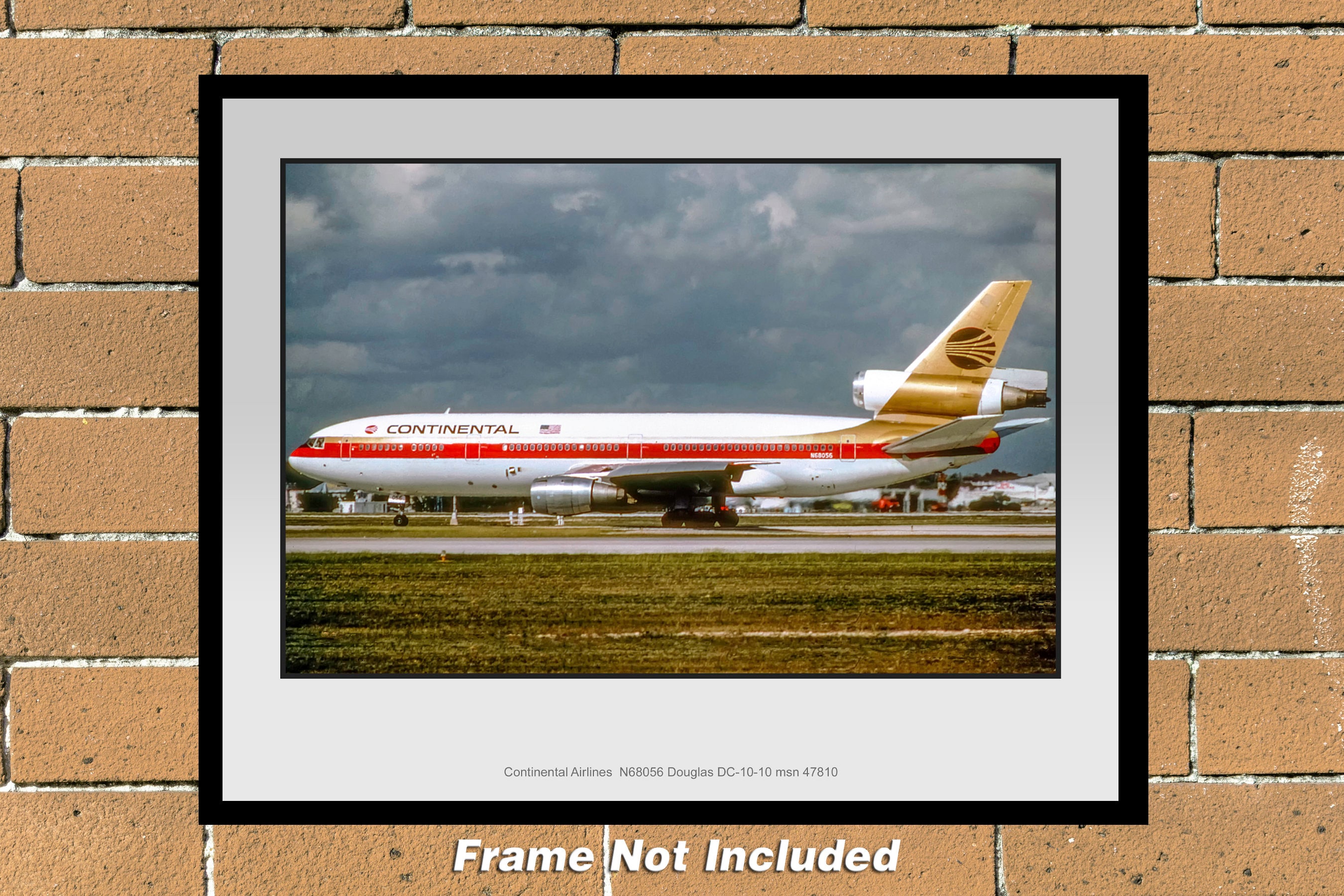 コンチネンタル航空 DC-10-10 11インチ x 14インチ カラー写真