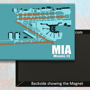 MIA Miami Airport Diagram Map Handmade 3.25&quot; x 2.25&quot; Fridge Magnet (MM10007)