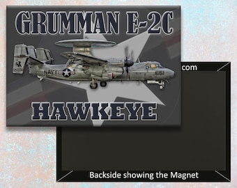 US Navy Grumman E-2C Hawkeye Handmade 3.25" x 2.25" Fridge Magnet (PMW12027)