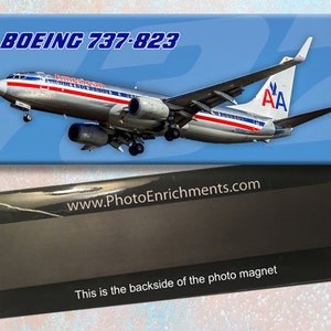 American Airlines Legacy Boeing 737-800 Handmade Photo Magnet (PMT1512)