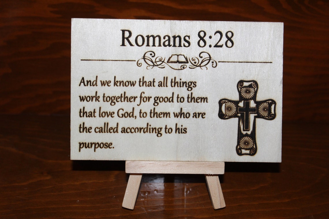 Custom Bible Verse Laser Engraved on Wood with Display Easel Etsy