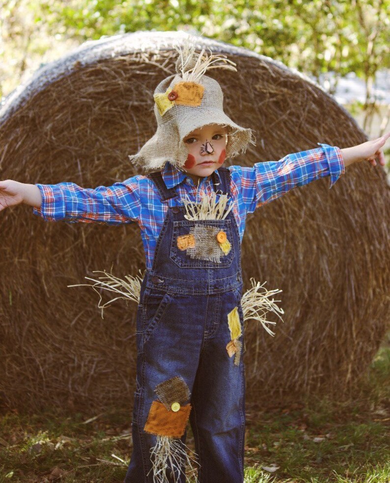 Scarecrow Costume-Includes Overalls Shirt and Hat sizes 6m | Etsy