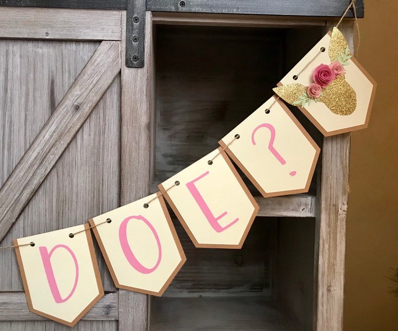 Buck or Doe Gender Reveal Banner Gender Reveal Deer Blue & Etsy