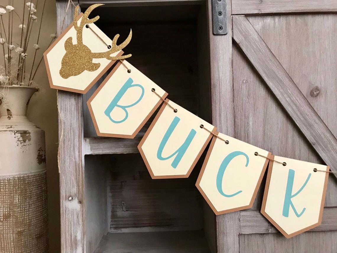 Buck or Doe Gender Reveal Banner Gender Reveal Deer Blue & Etsy