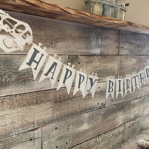 Dinosaur "Happy Birthday" Banner-Customizable By Color