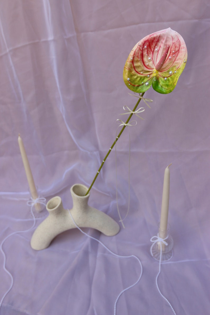 Pearl Anthurium Faux Anthurium Surreal Décor Faux Flowers Home Décor Handmade image 6