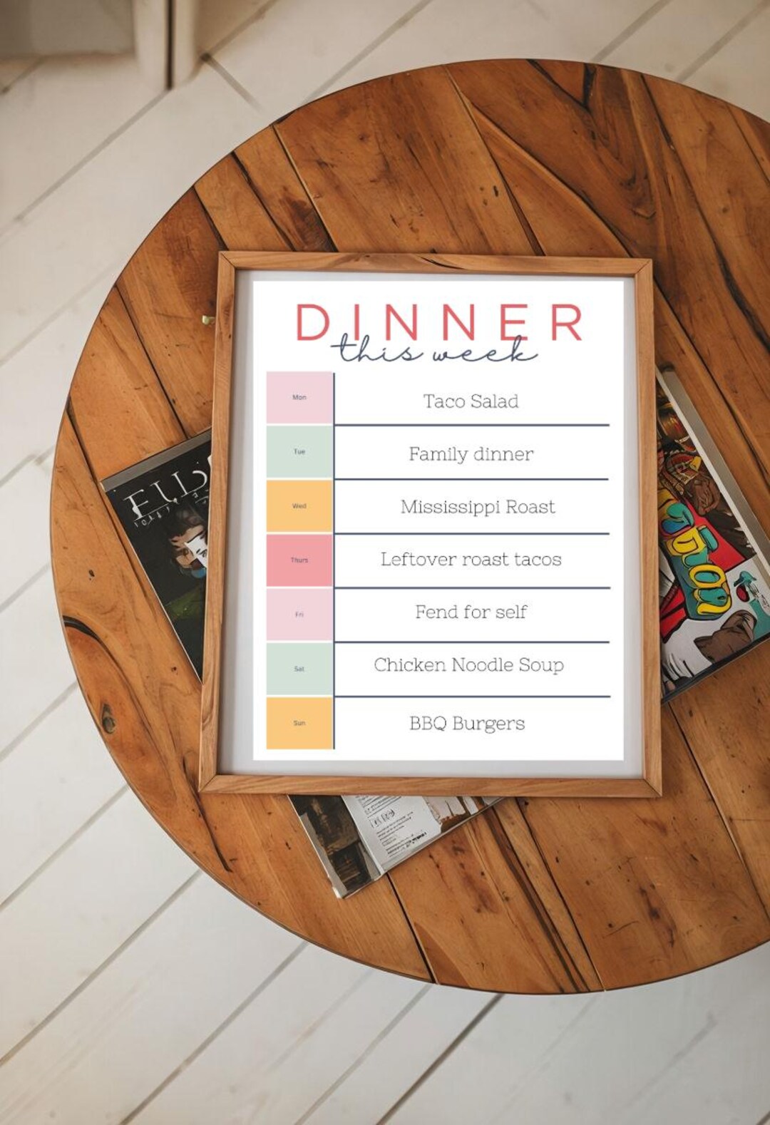 Quick Menu Hand Out Cute Editable Printable Menu, Meal Planning Assistant, Grocery Shopping ...