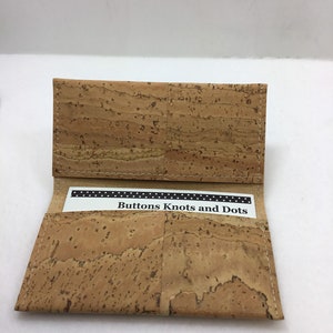 Natural Cork Business Card Holder // Vegan Friendly Cork Fabric Gift Card Holder image 1