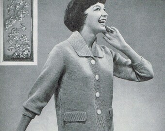 Vintage Knitting Pattern - 50s Elegantly Style Jacket for Women - PDF Download - Retro 1950s sweaters