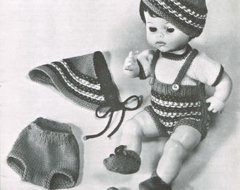 Vintage Doll Knitting Pattern - Doll’s Wardrobe - Doll Clothes for a 13, 14, 15, 16, 17, 18 inch doll. 60’s dolls - Hansel & Gretel