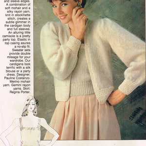 2 Vintage Knitting Patterns -  Mohair Camisole & Cardigan - 80's - instant download PDF - 1980's sweater