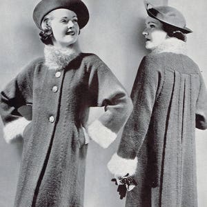 1930s Knitting Patterns Women's Swagger Coat - Etsy