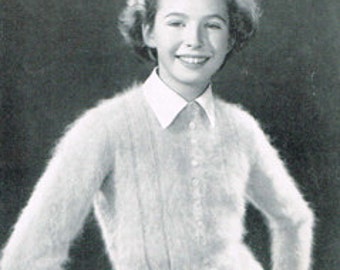 Girls Vintage Knitting Pattern - cardigan sweater - 40's PDF download  - 1950s Child's knitting pattern