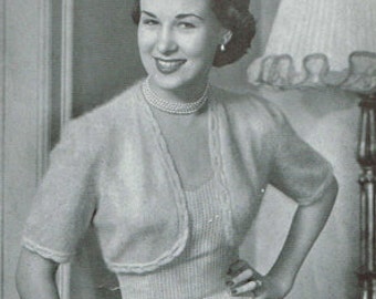 Vintage Women's Knitting Pattern -The Hazel braided Bolero 40s 50s - instant download PDF - retro - ladies - cable knit