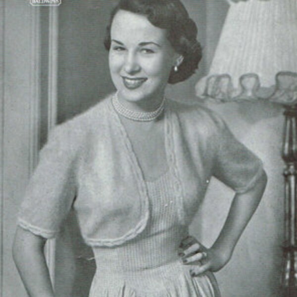 Vintage Women's Knitting Pattern -The Hazel braided Bolero 40s 50s - instant download PDF - retro - ladies - cable knit