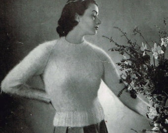 Vintage Women's Knitting Pattern -The Sybil Sweater or jumper 40s 50s - instant download PDF - knitting patterns for women - retro - ladies