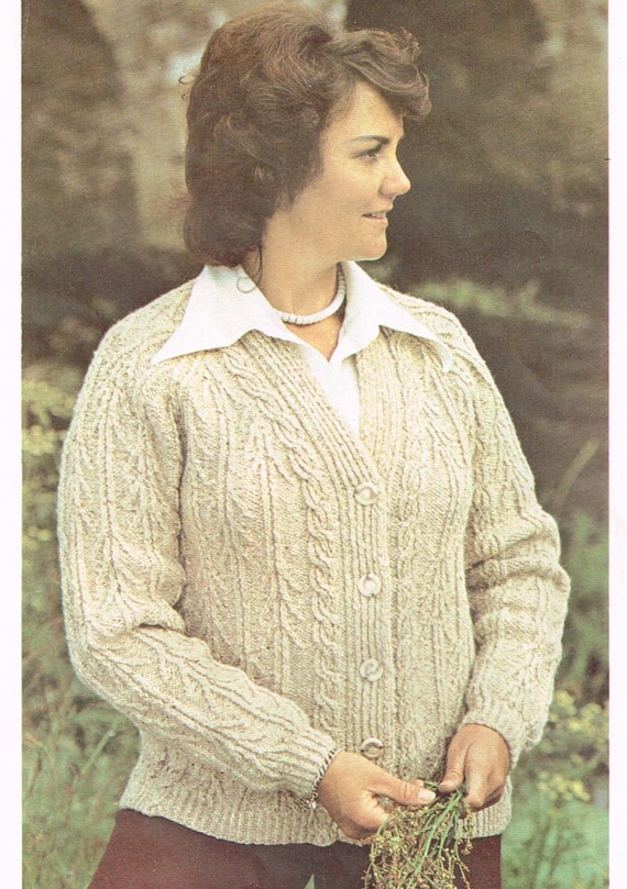 Ladies Roll Neck Wool Irish Pullover Sweater